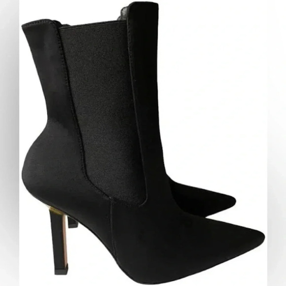 Good American High Kickstand Neoprene Bootie Stilettos Black 5 - Picture 4 of 10